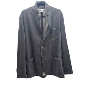 WILLIAM‎ RAST Men's Gray Knit Blazer Jacket XL Button Front Pockets